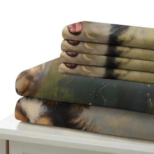 Housse de couette 3D chien en microfibre douce avec fermeture éclair solide 260x220 cm