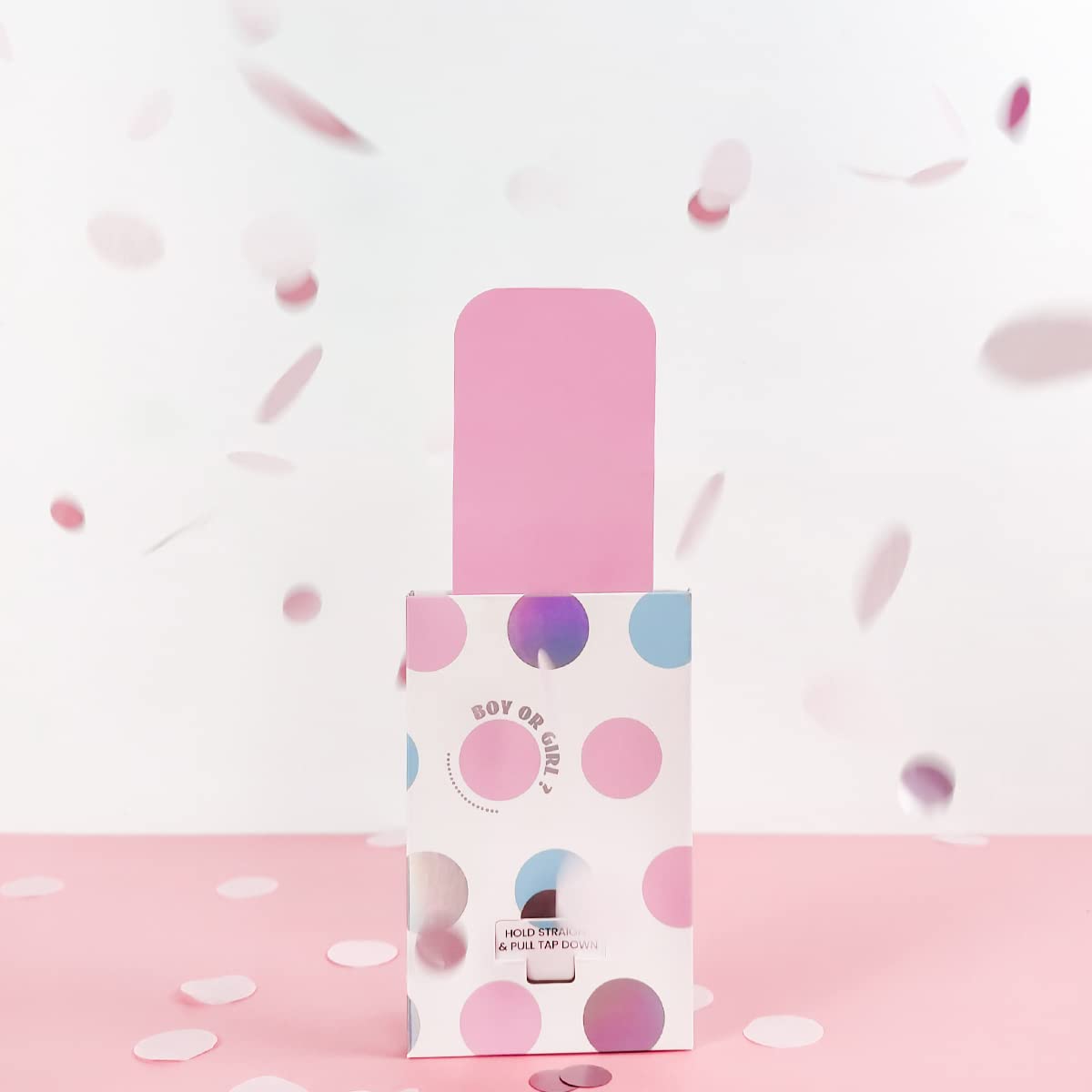 Photo 1 of BushWalk Confetti Poppers for Party Birthday Gender Reveal Wedding Christmas, Mini Party Streamer Popper Shooter Card Spray Celebrate Holidays, Pack of 4 Box, Pink It's A Girl