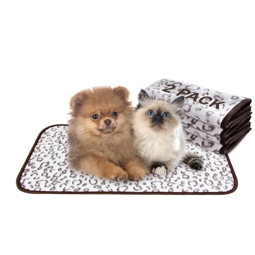 Image of Qeils Reusable Puppy Pads, 2 Pack Washable Pee Pads for Dogs, Waterproof Non Slip Wee Wee pad, Absorbent and Leakproof Training Mats for Potty, Crate, Playpen, Bed, Sofa, 16 inchx 30 inch