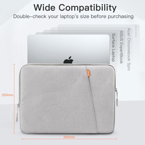 Image of JETech Laptop Sleeve for 13-14Inch MacBook Neo (A18 Pro), MacBook Air /Pro (M1-M5) 2020-2026, 13-13.6 Inch Notebook, Waterproof Shock Resistant Bag Case with Accessory Pocket (Light Grey)
