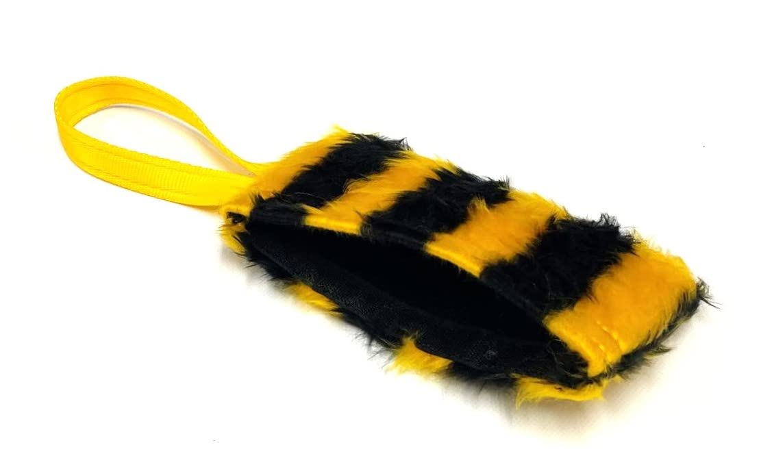 Church Products UK Dog Training Treat Bag Obedience Retrieve Furry Long Prey Dummy With Sewn In Squeaker 7" x 4" In (Bumble Bee)