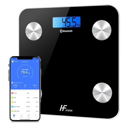 HomeFashion HFitness Báscula de Baño Digital 19 Indicadores de Composición...