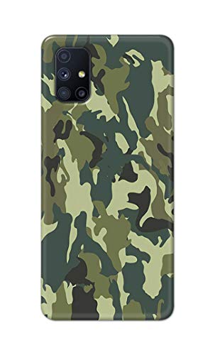 Image of Printed Hard Back Cover Case for Samsung Galaxy M51 Back Cover (Green Army Camouflage) -1803
