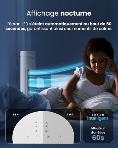 Pro Breeze Turmventilator mit Fernbedienung, 76cm Höhe - Ventilator 65° Oszillation, Timer, 3 Geschwindigkeiten – Leistungsstarker & energieeffizienter Ventilator leise für Schlafzimmer und Büro 6