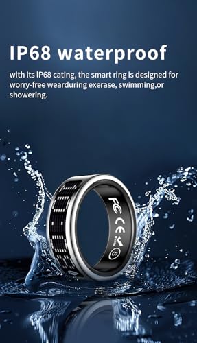 Image of Smart Ring Pro with Built-in LED Display | Caller Notifications & Vibration Alerts | Heart Rate, HRV, SPO₂ & Sleep Tracking | Gesture Control | Black | Size 9