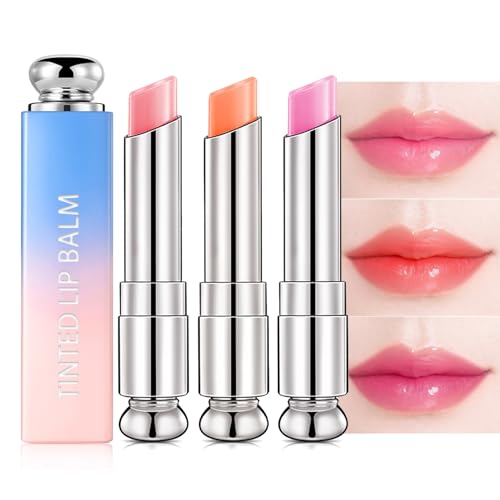 Lip Balm,Lip Oil Lip Balms,Moisturising Lip Care With Natural Oils For 24h Moisture Care,Natural Lip Protection,Lip Repair,Gifts For Teenage Girls (3PC)