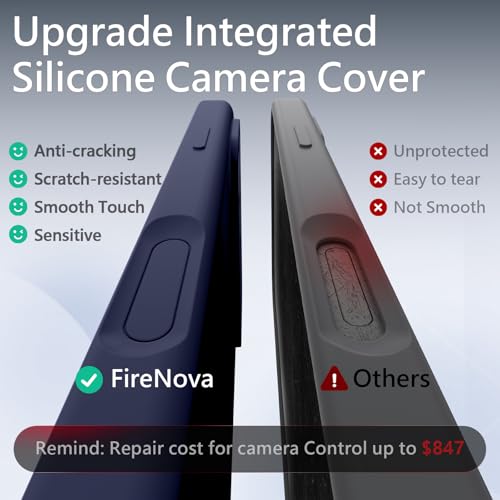 Image of FireNova Magnetic for iPhone 17 Pro Case, Compatible with MagSafe, [Integrated Silicone Camera Control Button] [Camera Protection] Anti-Scratch Microfiber Lining Phone Case, 6.3 inch, Navy Blue