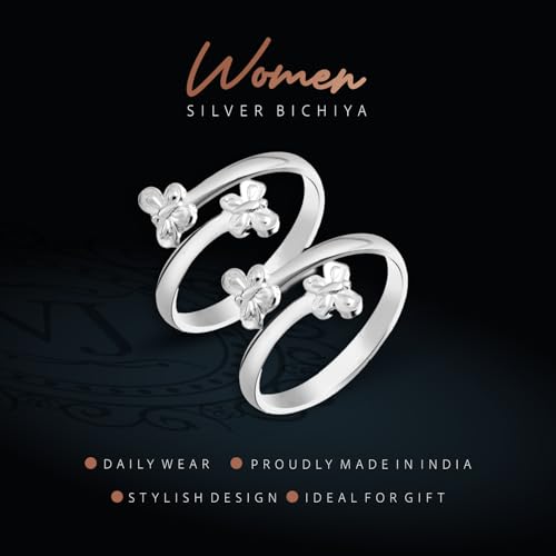 Image of 925 Sterling Silver Peacock Design Toe Ring for Women and Girls | Polish Adjustable Toe Bichiya | Adjustable