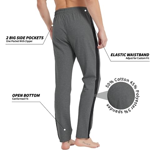 Idtswch 34/36/38/40 Long Inseam Men's Tall Striped Sweatpants Workout Training Lounge Joggers Pants with Pockets4