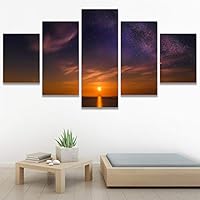 SIGNWIN 5 Panel Canvas Wall Art Colors of The Sky for Home Decorations Ready to Hang - 60