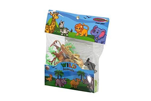 JAMARA Tierspielset Wild Animals 3,5' 16-teilig - ideales Zubehör für jeden Zoo, liebevollen Details, fördert das Rollenspiel und die Fantasie, Höhe: 30-95 mm
