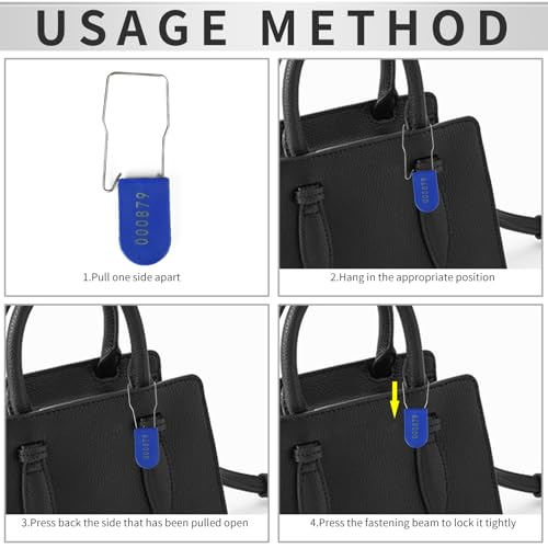 Image of Plastic Wire Padlocks Numbered Security Seal Plastic Padlock Electric Meter Seals Disposable Anti-Tamper Locks (Blue, 100 PCS)