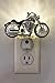 GE LED Motorcycle Night Light, Plug-In, Dusk-to-Dawn Sensor, Auto On/Off, Energy-Efficient, Soft White, Flames & Chrome Design, Ideal for Bedroom, Playroom, Bathroom, & More, Black/Silver, 10904