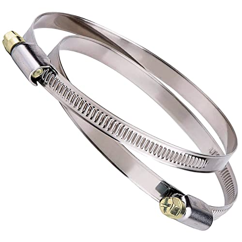 Abrazaderas de acero inoxidable para conductos y conductos de ventilación, VMC, Campana, Extractor, con rango de sujeción ajustable 140-170 mm (Juego de 2 piezas) 150mm Ø 150 mm DN150