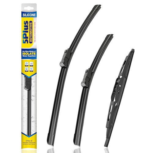 5 PLUS® Silicone Windshield Wipers Replacement for 2013-2021 BUICK Encore,2015-2021 CHEVY Trax Wiper Blades(Set of 3),Automotive Replacement Windshield Wiper Blades For My Car-26'/14'/10'