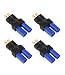 Elitee EC5 Female to T Plug Deans Male Connector EC5 Battery Charger No Wire Adapter for RC Lipo Battery 4 Pcs
