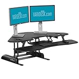 VARIDESK - Height-Adjustable Standing Desk for Cubicles - Cube Corner 48 - Black