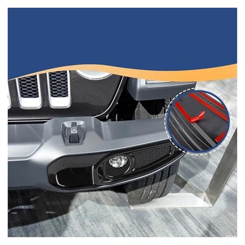 Pegatinas decorativas acabado fibra de carbono para faros antiniebla de Jeep Gladiator JT 5