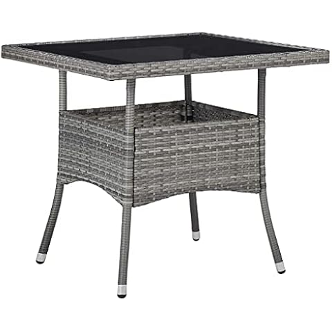 vidaXL Table de Jardin en Résine Tressée Cover