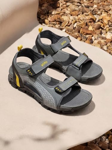 Image of YOHO TrailX Sports Sandals for Men, Cushion Comfort, Lightweight & Anti Skid Floaters for Walking & Trekking, Footwear for Man /Boys /Gents