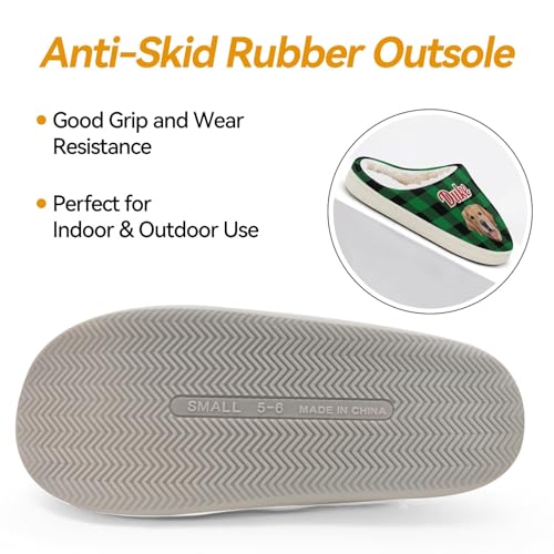 HUTARIO Custom Slippers Photo & Text for Dog Cat Mom Dad, Personalized Photo House Slippers for Women Man, Unique Gift for Pet Owners3