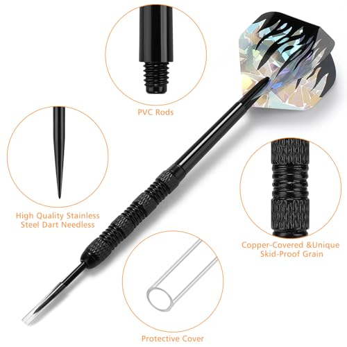 Image of Accmor Metal Tip Darts, Steel Tip Darts, 14 Grams Professional Metal Darts, Darts Metal Tip Set, Metal Darts for Dartboard