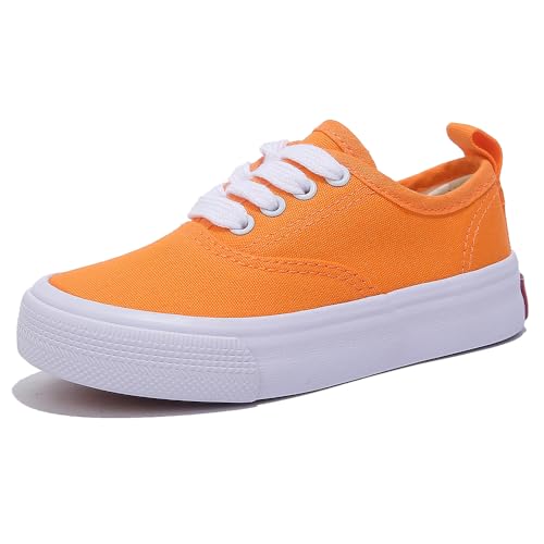 Boys and Girls Low Top Sports Shoes Lace up Canvas Children's Shoes Comfortable and Lightweight Skateboarding Shoes