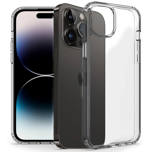 Image of KAPAVER Hybrid Clear Back Cover Case for iPhone 14 Pro | Protective Shockproof Hard PC Soft Flexible TPU Cover