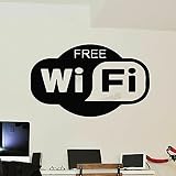 WiFi Gratuit Logo Autocollant Mural pour La Chambre À Coucher Café d'une Connexion Internet en Vinyle Sticker Mural Chambre Moderne Et De Décoration Magasin De Livre Murales9x14cm