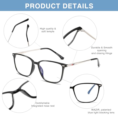 Image of WAZIR TR Blue Light Blocking Glasses For Women /Men Computer Glasses Gaming Glasses Retro Round Anti Eye strain UV Filter