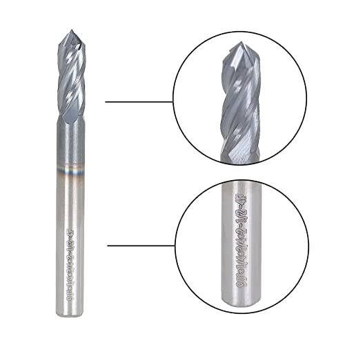 Image of waltyotur 1 /4 Inch Carbide End Mill 4 Flutes 3 /4 Inch Cutting Length x 2-1 /2 Inch Overall Length x 1 /4 Inch Shank Diameter for Aluminum Cutting Non-Ferrous Up Cutting 1 Pcs