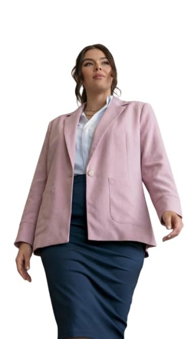 Women Lavender Smart Casual Blazer Jacket Long Sleeve Open Front Business Coat-image-25