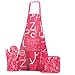 Produktbild Les Trésors De Lily N1272 - Schürze feld 'Poivre Et Sel' fuschia (schutzblech + handschuh + topflappen).