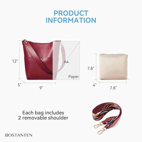 Image of BOSTANTEN Hobo Bags for Women Faux Leather Purses and Handbags Large Hobo Purse with Tassel (Purse-Sky Blue)