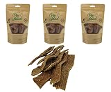 Paw Natural Hunde Leckerlis (3x150g) Ziege-Streifen | 100% Gluten- & getreidefrei | aus frischem Fleisch gesunder Tiere (450g)