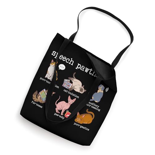 Bolsa Tote con Diseño Divertido de Gatos y Terapia de Habla miniatura 2