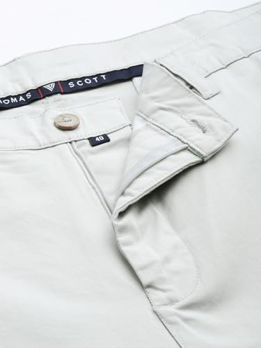 Image of Thomas Scott Men's Smart Plus Size Regular Fit Solid 100% Cotton Chinos Trouser with 4 Pockets | Woven Casual Pants