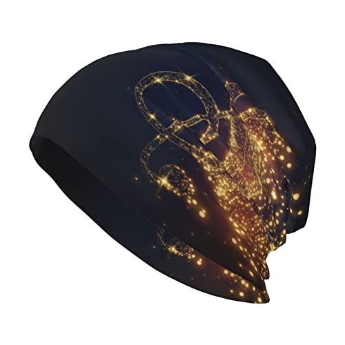 Dublin Ireland Ha Penny Bridge River - Gorro unisex para adultos, gorro de punto suave, cálido y duradero para clima frío. Gorra, Nota musical dorada con estrella brillante caída, talla �nica