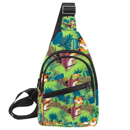 Mochila cruzada Tiger Leaf Forest: bolsa bandolera de senderismo y viaje