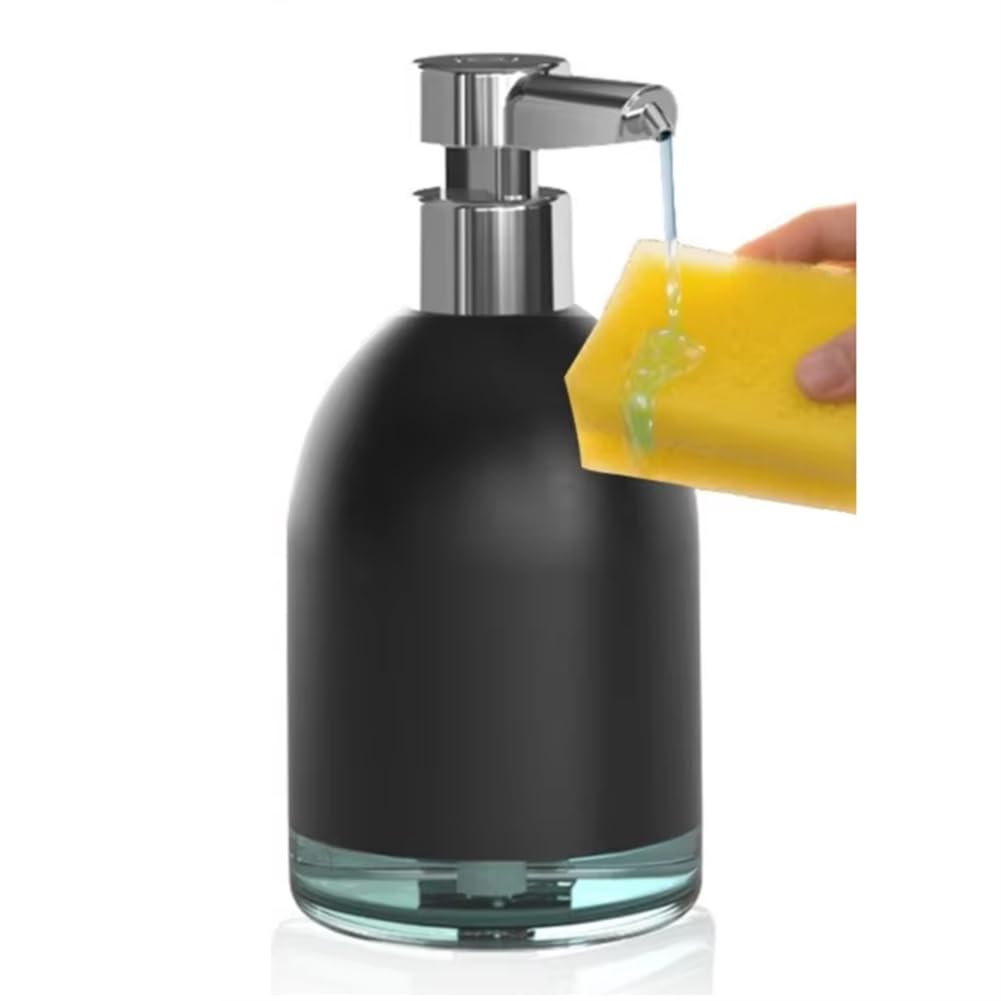 UDSKNV[KSL Countertop Kitchen Detergent Dispenser Automatic Sensor Hand Soap Dispenser Laundry Detergent Dispenser Black Gel