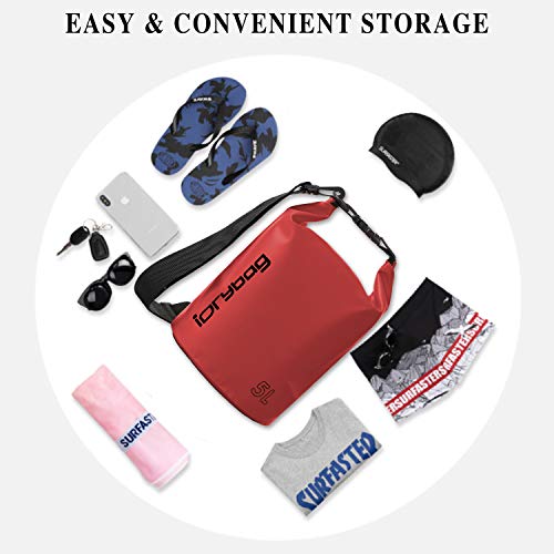 Image of IDRYBAG Dry Bag for Kayaking Waterproof 2L /5L /10L /15L /20L, Small Dry Sack Waterproof Bag for Boating