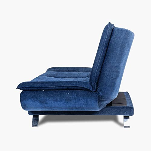 Image of Wakefit Neem Wood Sofa Cum Bed 3 Seater | 3 Yrs Warranty | Sofa Bed 6 X 4 Feet, Foldable Sofa Cum Bed - Amoeba (Malphino: Cobalt Blue)