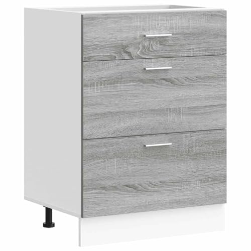 vidaXL Meuble Bas de Cuisine Lyon Gris Sonoma Bois d'ingénierie