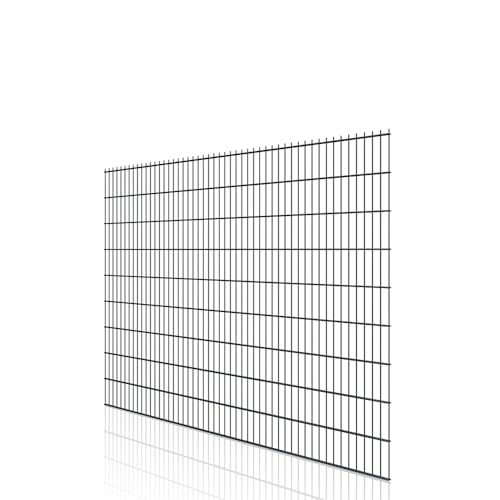 Doppelstabmatte 6/5/6 – 2,5 m breit – feuerverzinkt & pulverbeschichtet – in verschiedenen Höhen – Maschenweite 50x200 mm – Feuerverzinkt, Anthrazit oder Moosgrün (Anthrazit RAL 7016, 1830 mm)