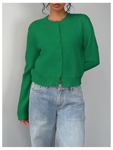 Image of SOLY HUX Women's Button Down Cropped Lightweight Cardigan Sweater Cute Fall Fashion 2026