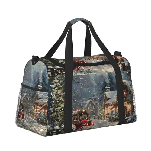 Xmas Print Daily essentials Large Capacity Hand Carry Bag for Weekend Getaways style Bags3