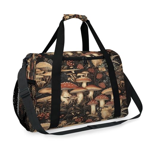 Forest mushroom community Travel Duffle Bag - Waterproof weekend luggage bag, men's sports and fitness bag, delivery hospital storage bag, overnight luggage bag with pull rod cover