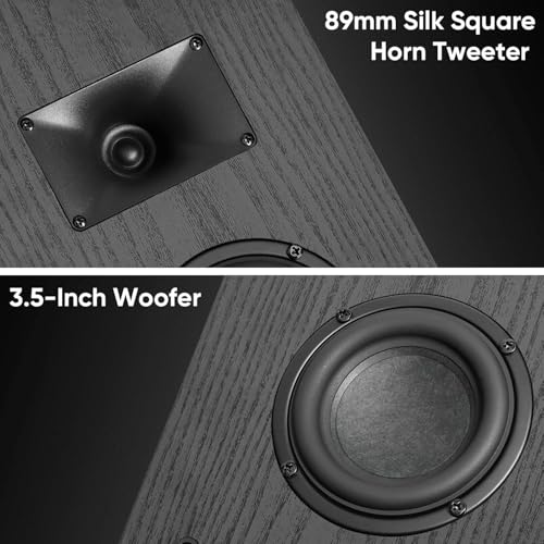 Image of Saiyin Slim Wall Speakers (Pair),Wall Mount Surround Speakers,4 Ohms,3.5-Inch Woofer with Horn Tweeter, Home Theater Speaker for Living Room,Office,Kitchen