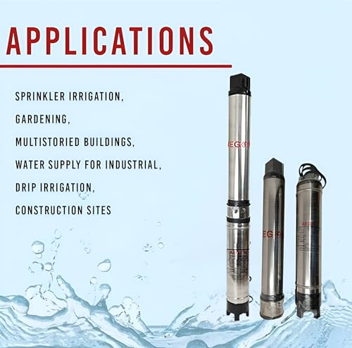 Image of AEGON HydroMax 1 HP Borewell Submersible Pump | 10 Stage Oil Filled Motor | 4 Inch Deep Well Water Pump | 42m Head, 83 LPM Flow | Copper Winding | For Home, Agriculture & Irrigation