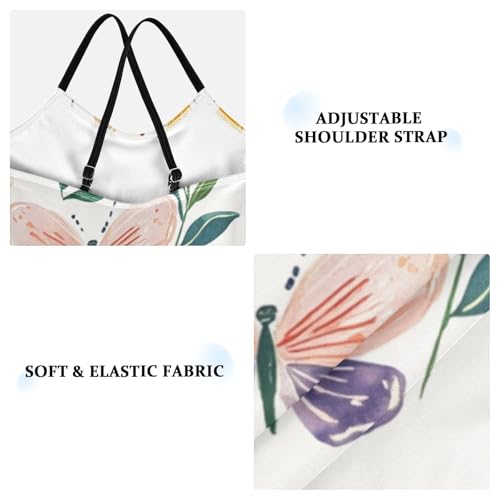 Colorful Butterfly Leaves Girls Swimsuit One Piece Bathing Suit for Baby Girls' Swimwear 3-10T3